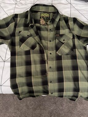 DIXXON Green, Black & Tan Graphic Flannel Label